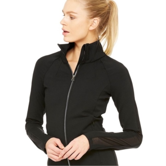 ALO Yoga Jackets & Blazers - Alo Yoga black zip up fitted jacket with mesh